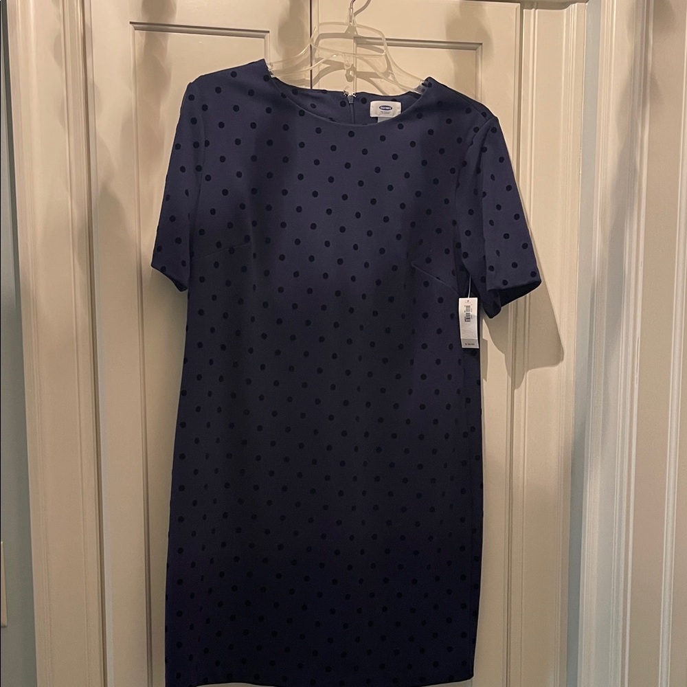 Old Navy Dark Blue Polka Dot Mini Dress